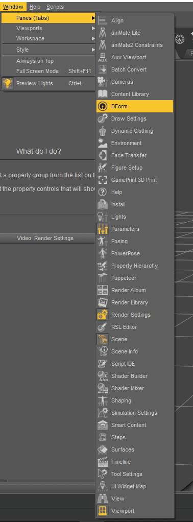 daz3d create custom morph - where to find the dform tool