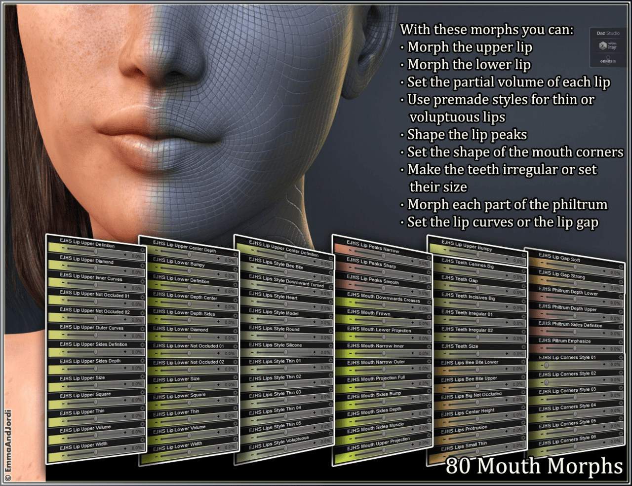 daz3d ej face morphs