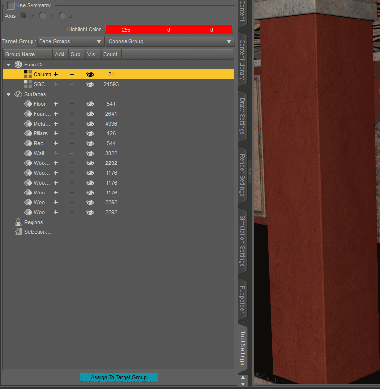 daz studio face groups to hide objects