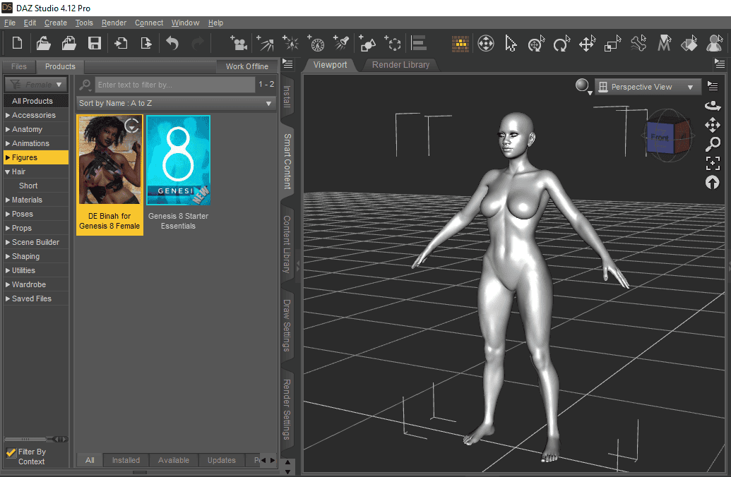 daz studio selecting a figure for export