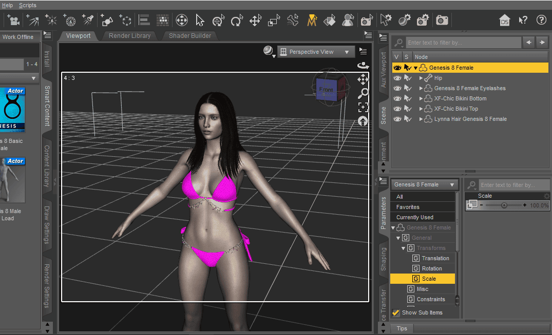 daz studio genesis 8 model parameters