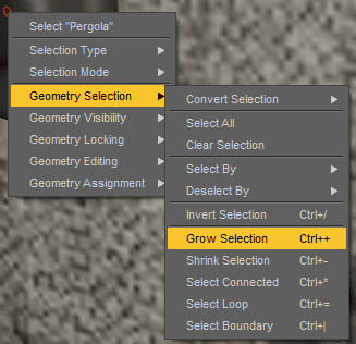 daz studio grow selection