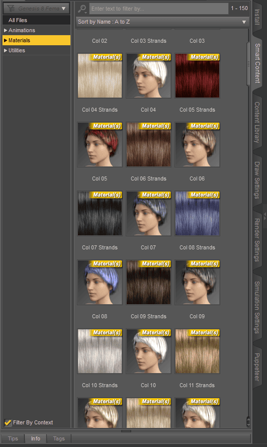 daz studio hair materials