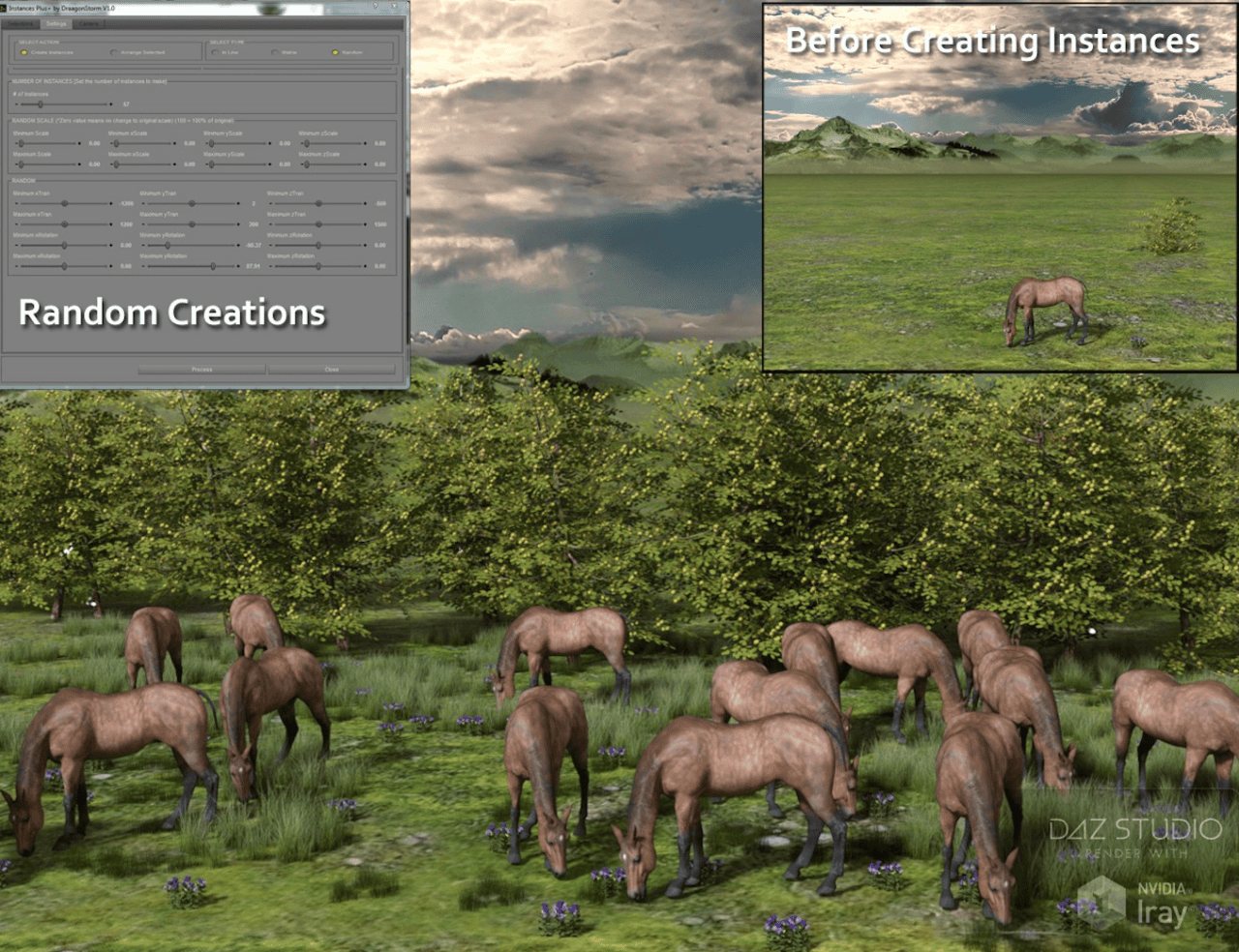 daz studio instances plus duplicate objects
