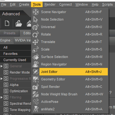daz studio joint editor