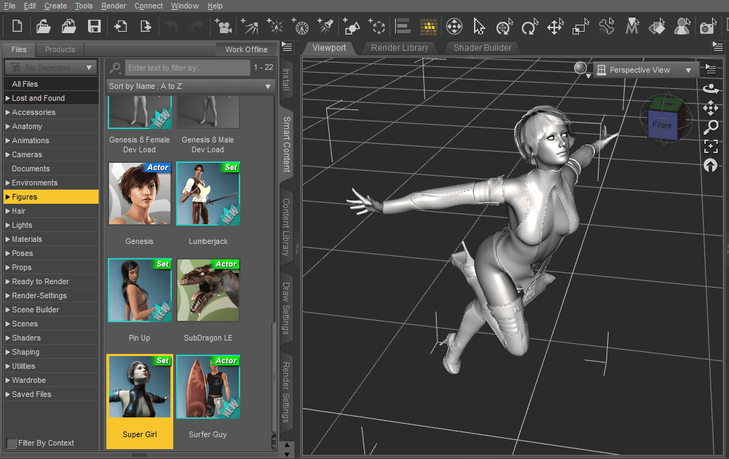 daz studio loaded 3d model