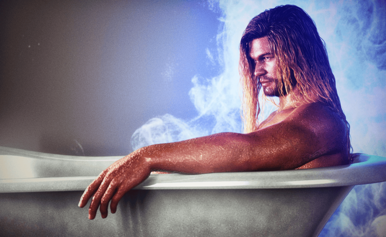 daz studio long wet hair