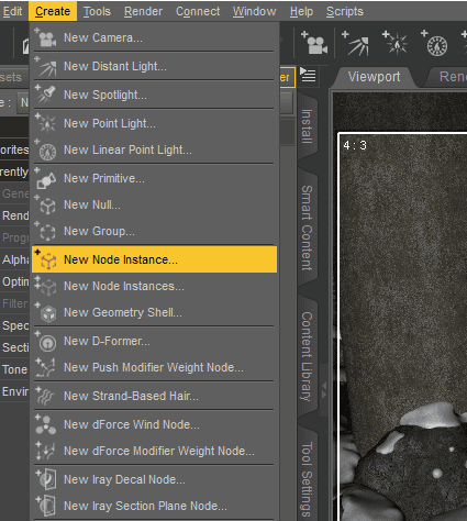 daz studio node instance duplicate object