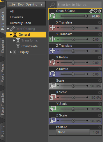 daz studio open and close door