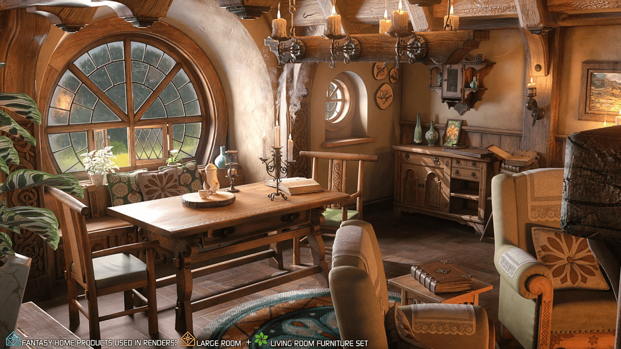 daz studio rog fantasy home living room
