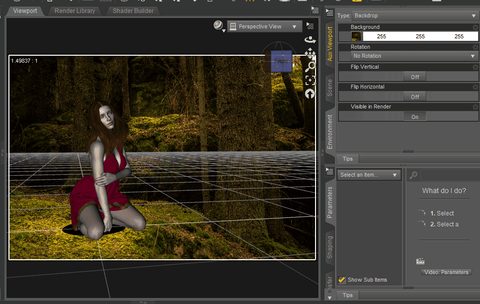 daz studio scene viewport backdrop environment image