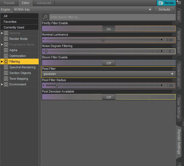 daz studio sharp render settings