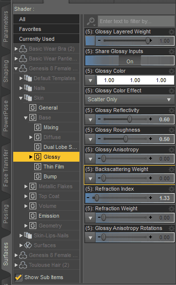 daz studio skin glossiness