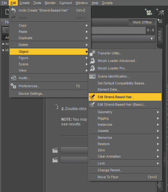 daz studio strand based hair editor