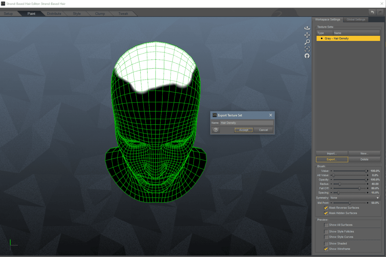 daz studio strand based hair paint