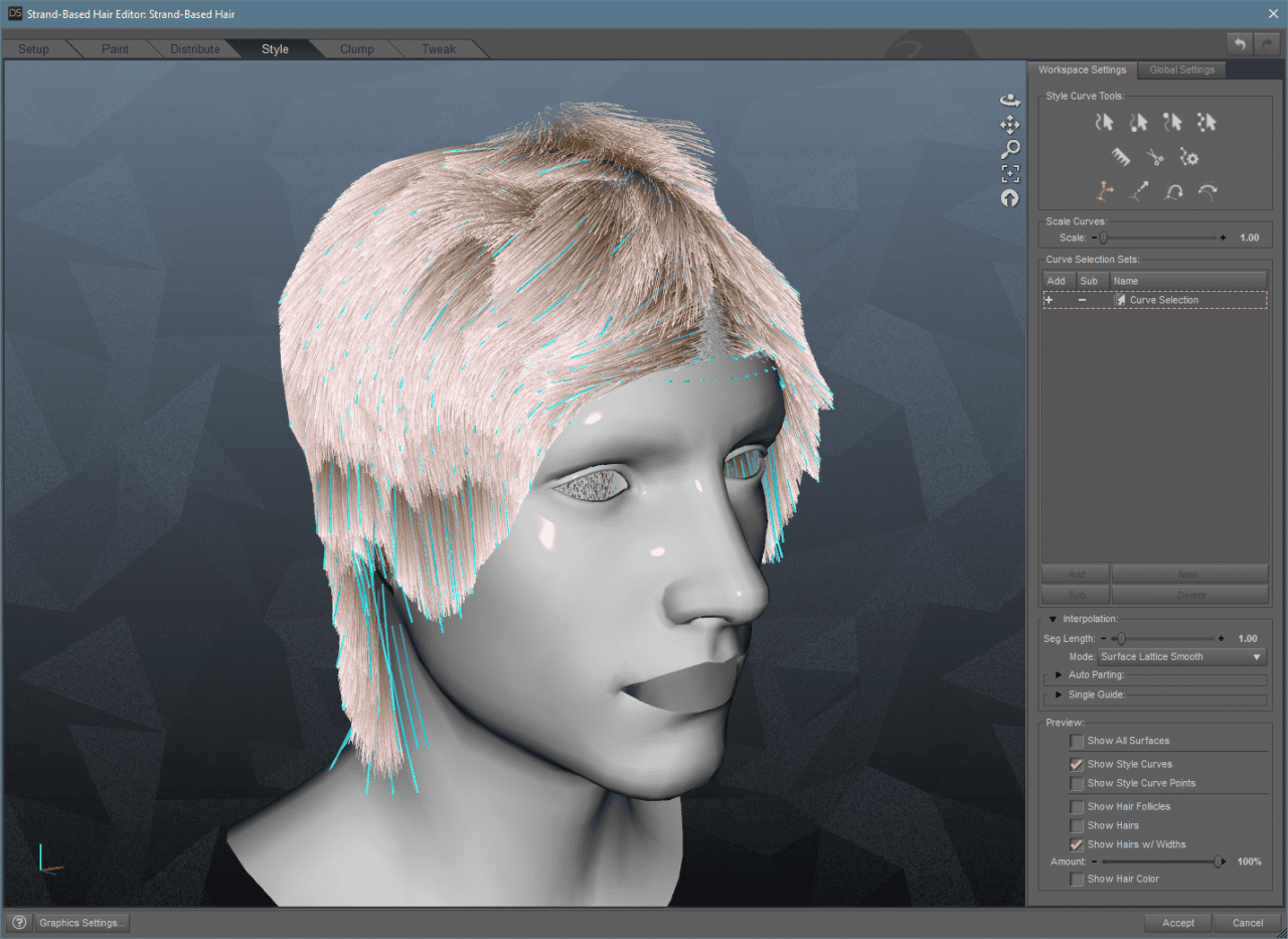 daz studio strand based hair scale
