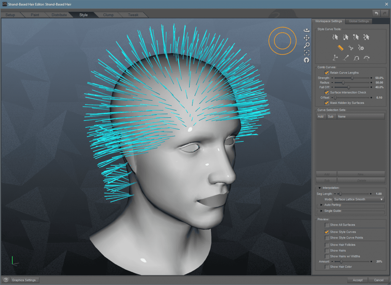 daz studio strand based hair style