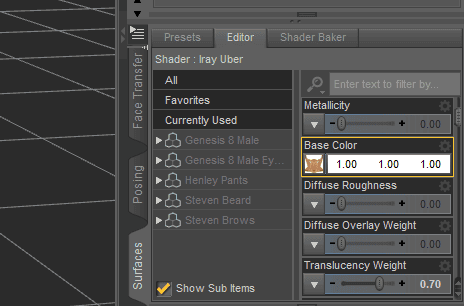 daz studio surface pane texture folder base map