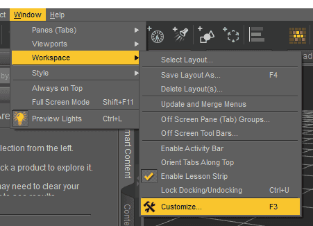 daz studio workspace configuration
