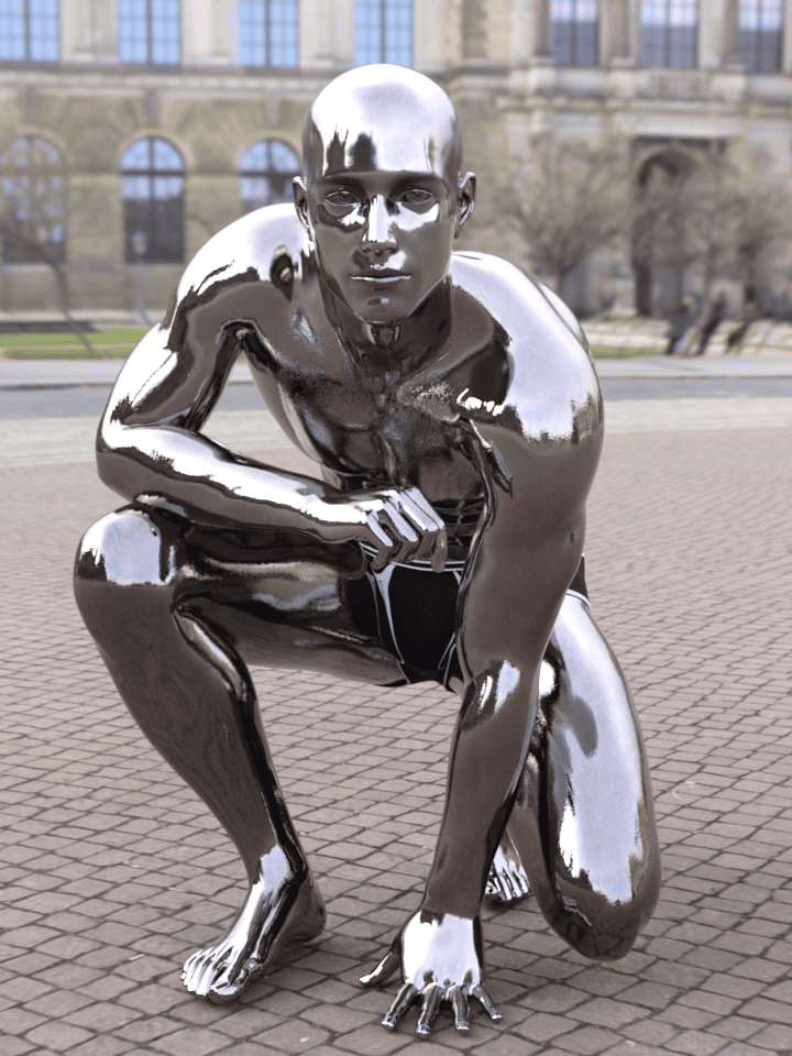 daz3d texture tutorial showing a metallic material on genesis figure