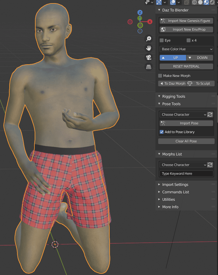 daz to blender bridge how to edit materials