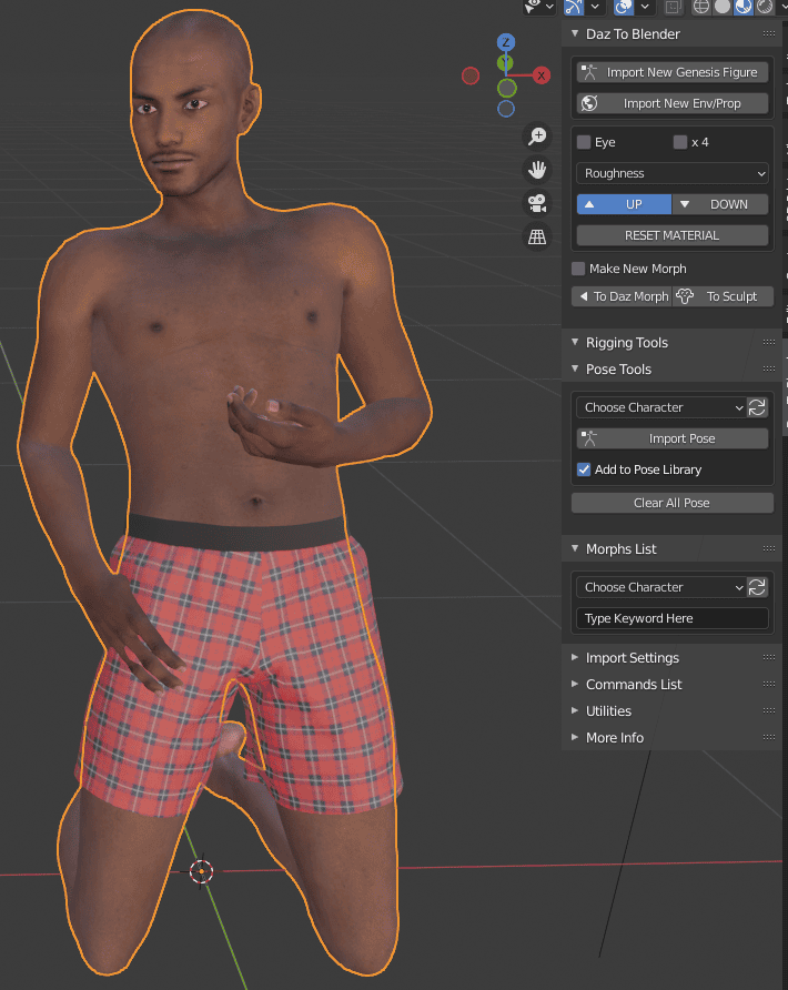 daz to blender change material
