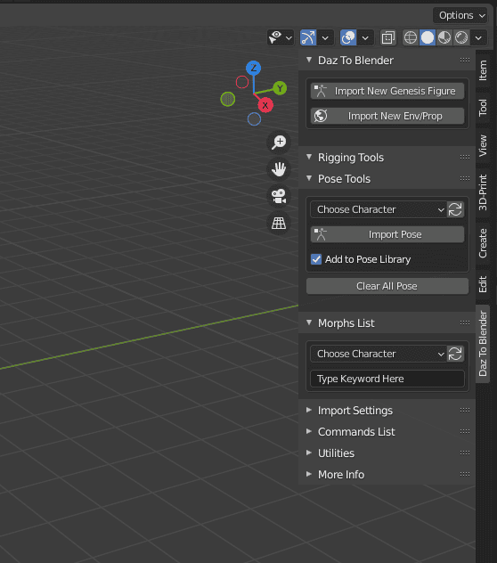 daz to blender in blender