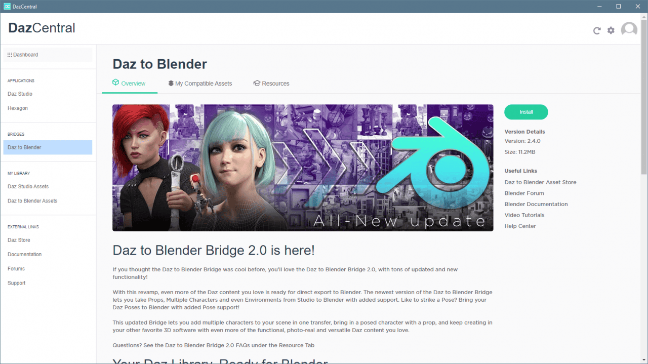 daz to blender install