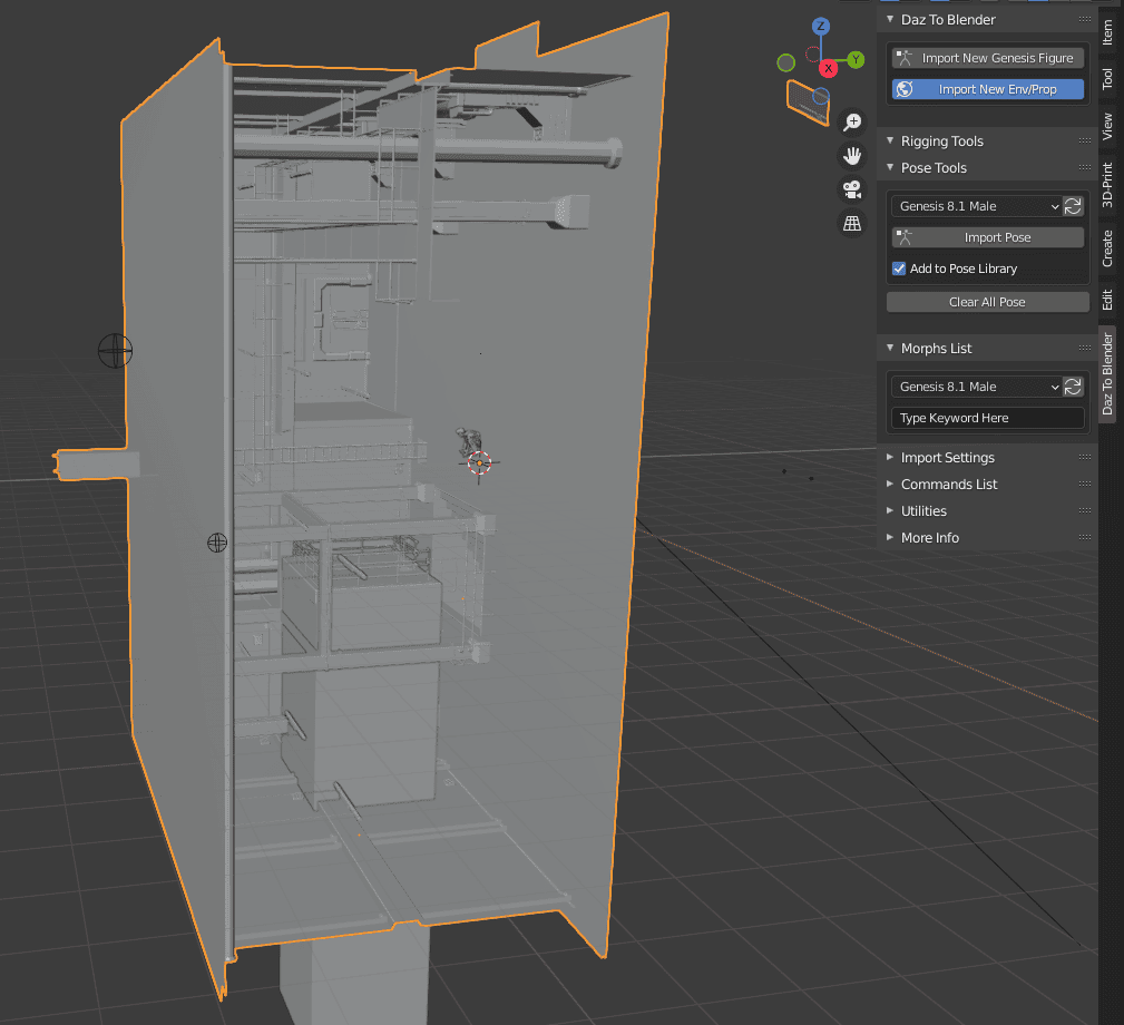 daz to blender transfer environment