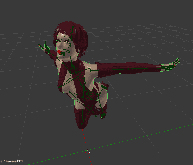daz to blender using a script completed - final result visible inside blender