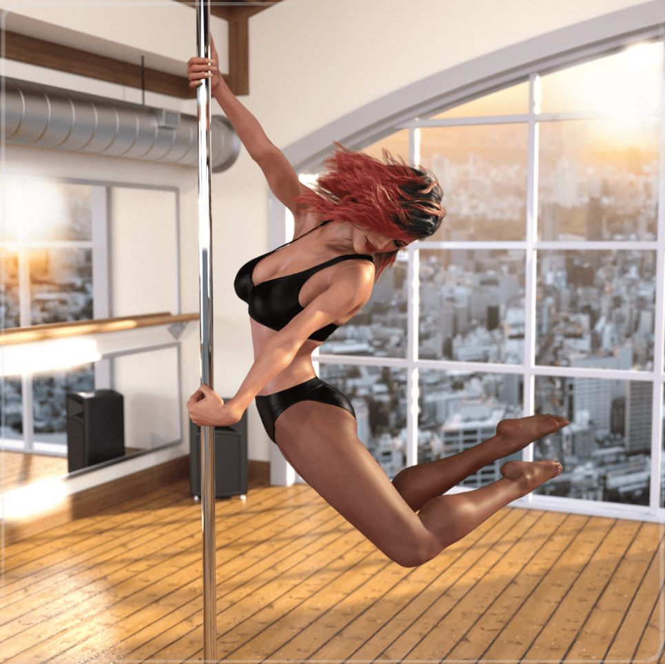 daz z pole dance studio and poses for genesis 3 and 8
