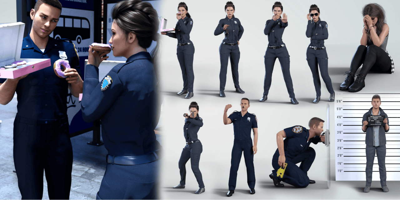 daz z police props and poses
