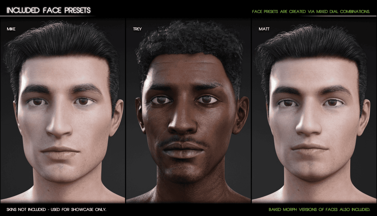 head and face morphs genesis 8 male