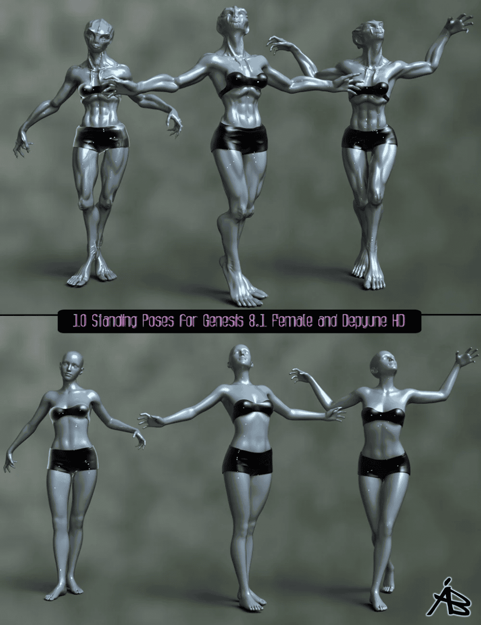daz3d ab mixed alien poses