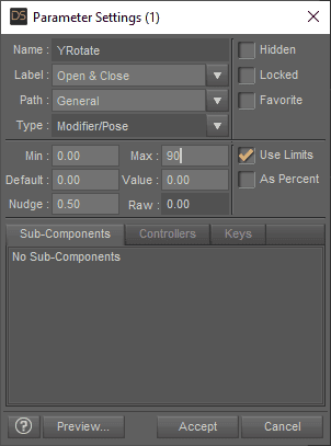 daz3d adding door parameters
