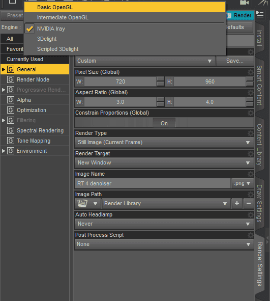 daz studio opengl rendering to test faster animations