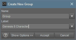 daz3d create new group