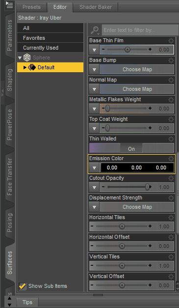 daz3d emission color