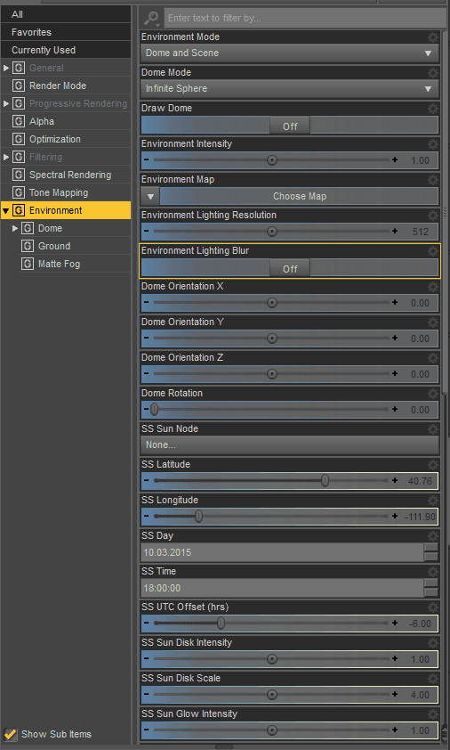 daz3d environment render settings