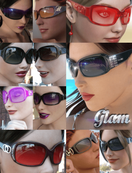 daz3d eyewear pack 3 glam