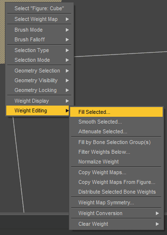 daz3d fill selected weight