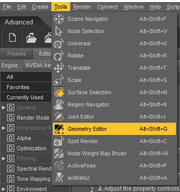 daz3d geometry editor