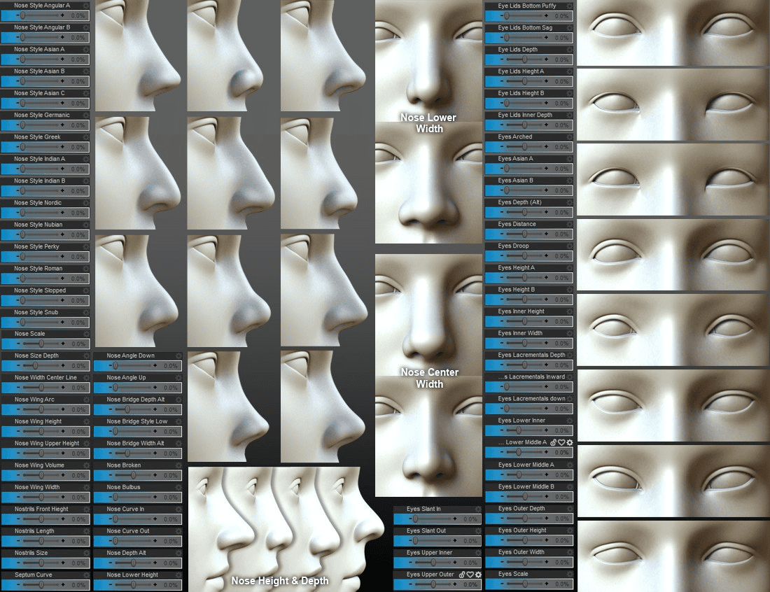 head and face morphs for daz studio gen 3