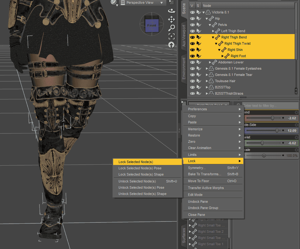 daz3d mirror pose lock nodes