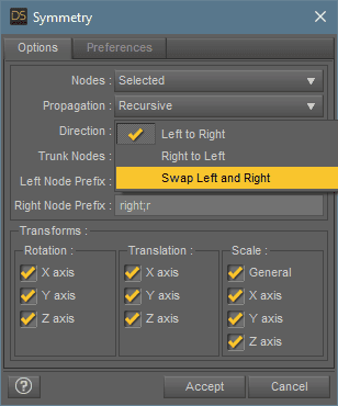 daz3d mirror pose swap direction