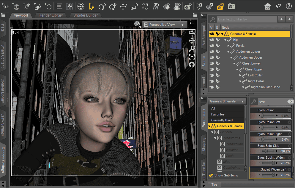 daz3d morph customize character facial features