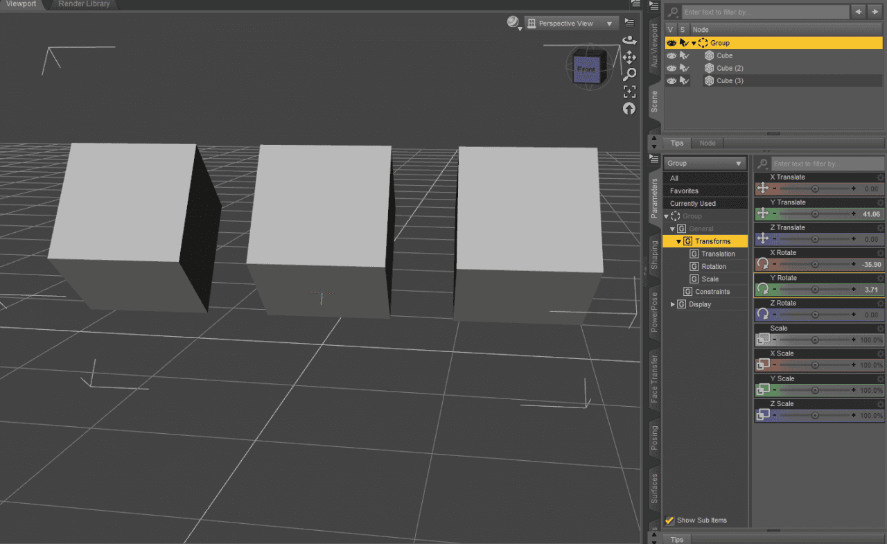 daz3d move multiple objects