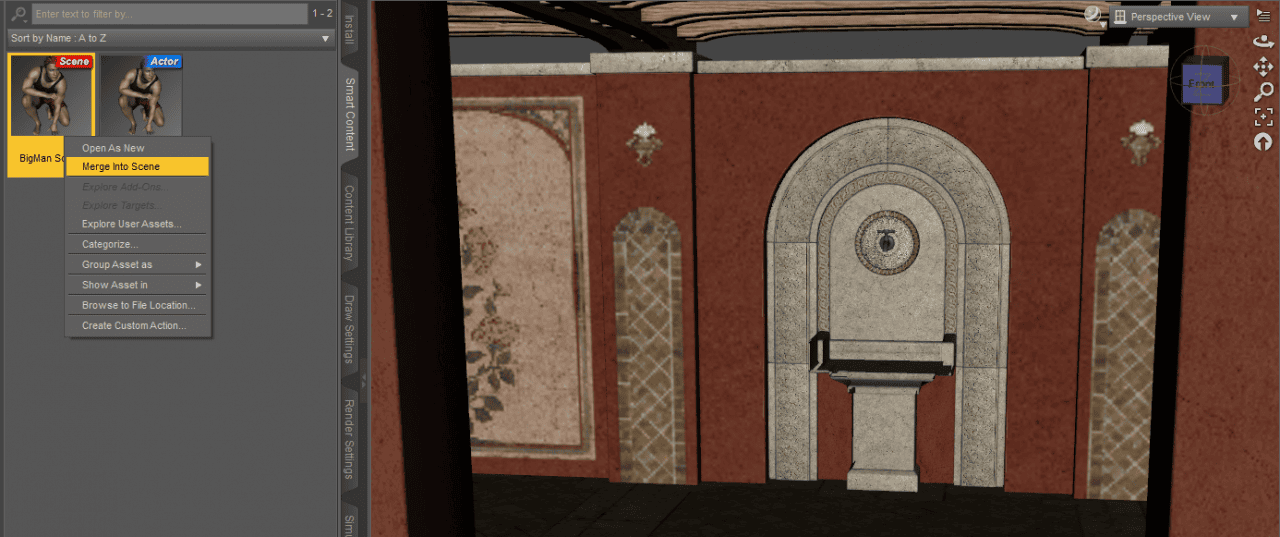 daz3d preset merge into scene