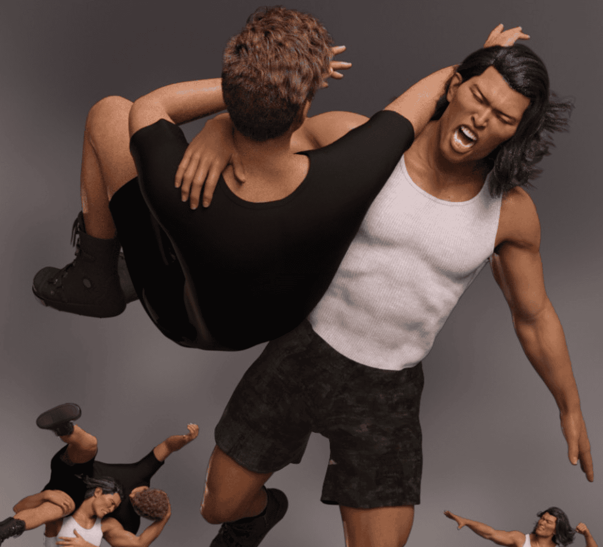 daz3d pro wrestler moves