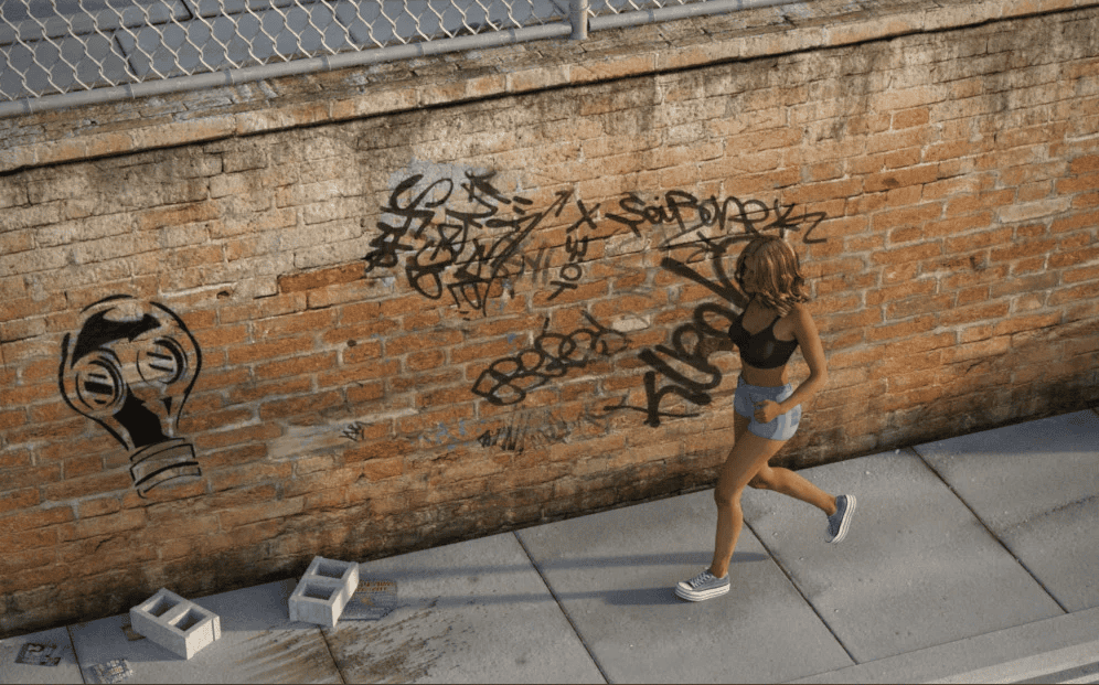 daz3d product environment urban backstreet wall graffiti